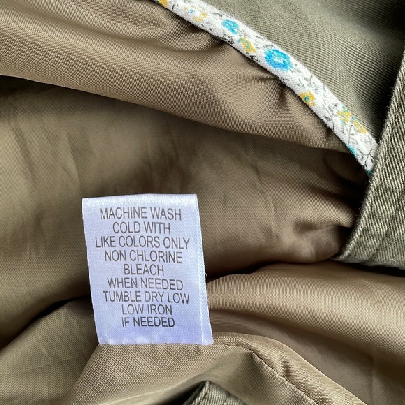 Military Green Canvas Pea Coat by Sweet Elements - Picture 6 of 6